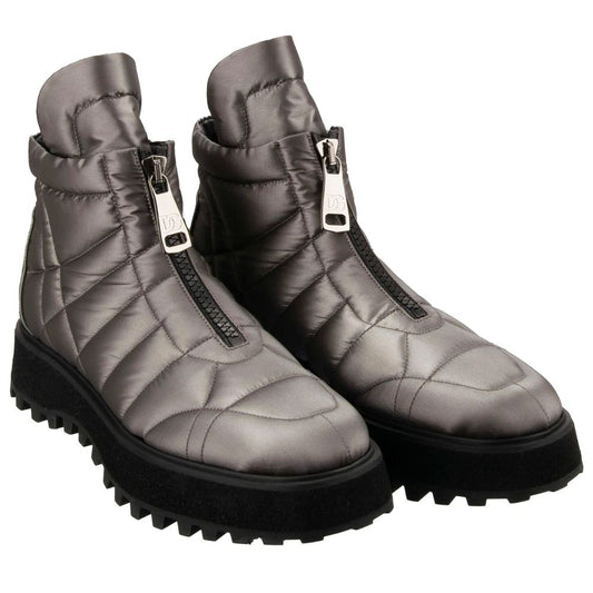 Dolce & Gabbana Grauer Nylon-Herrenstiefel