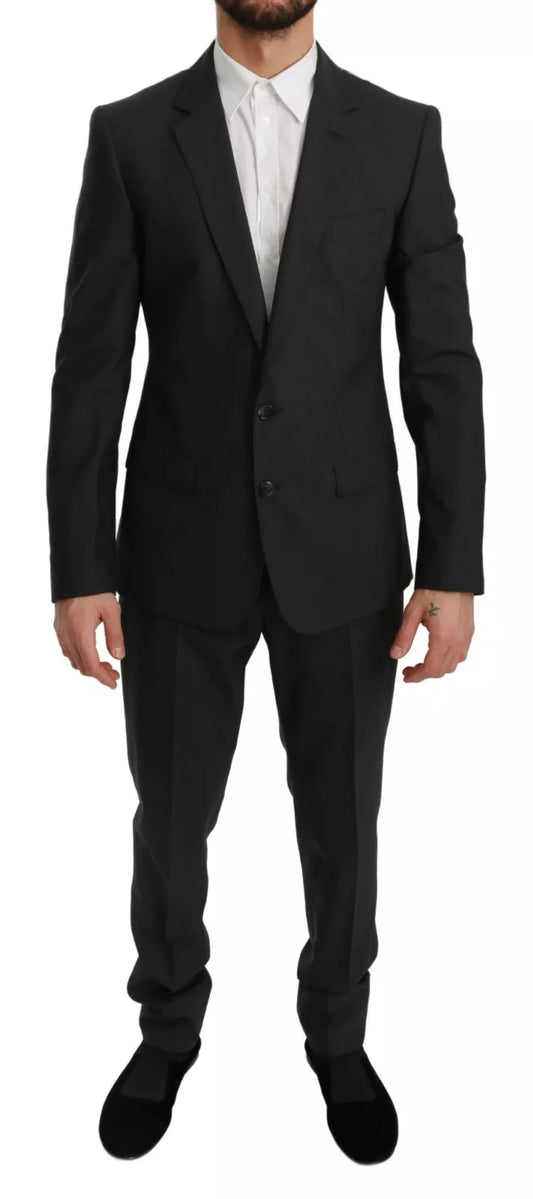 Dolce & Gabbana Slim Fit MARTINI Wollanzug in Grau