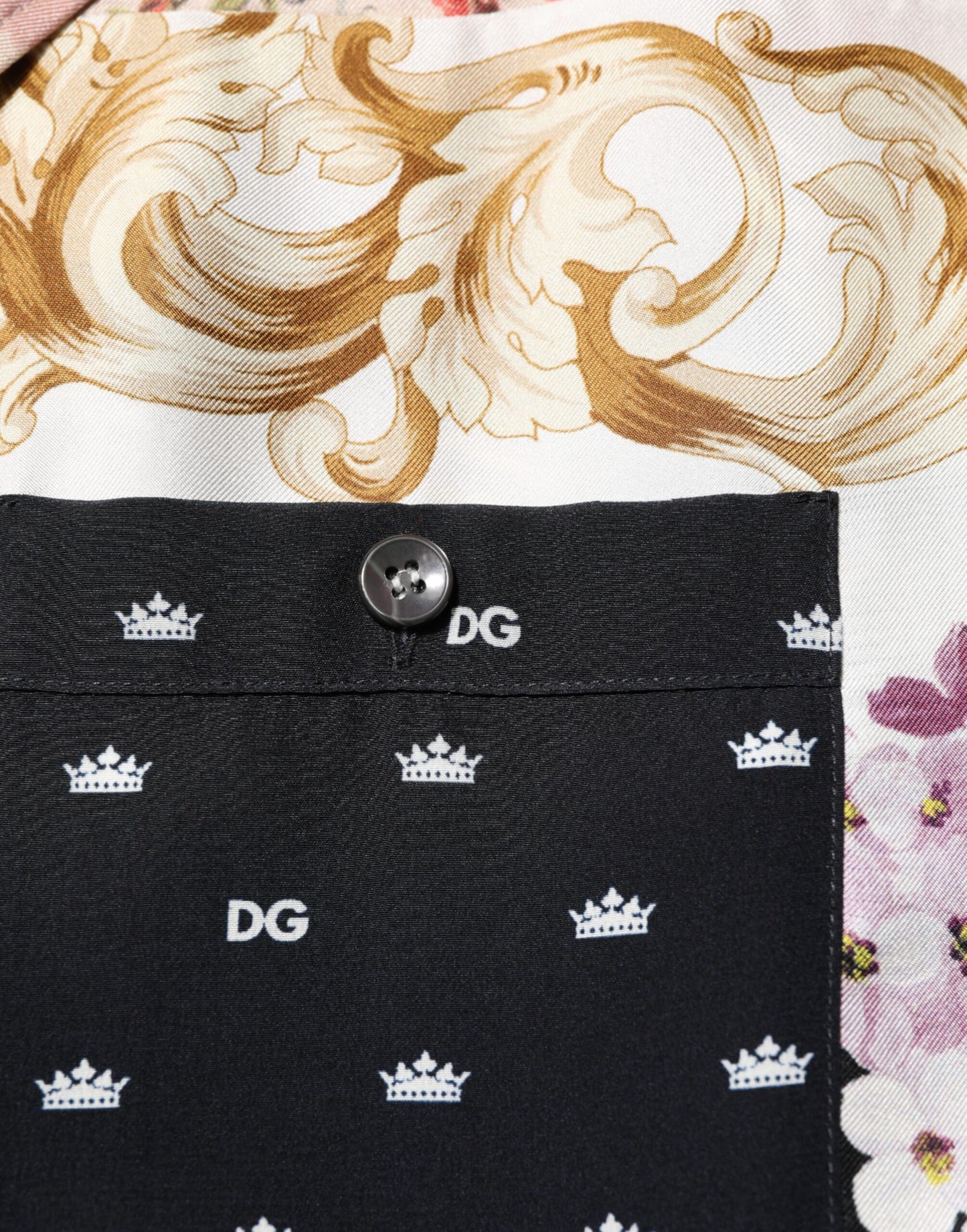 Dolce & Gabbana Freizeithemd mit mehrfarbigem Print und Button-Down-Kragen