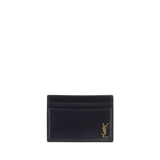 Saint Laurent Portemonnaie aus schwarzem Kalbsleder (Bos Taurus)
