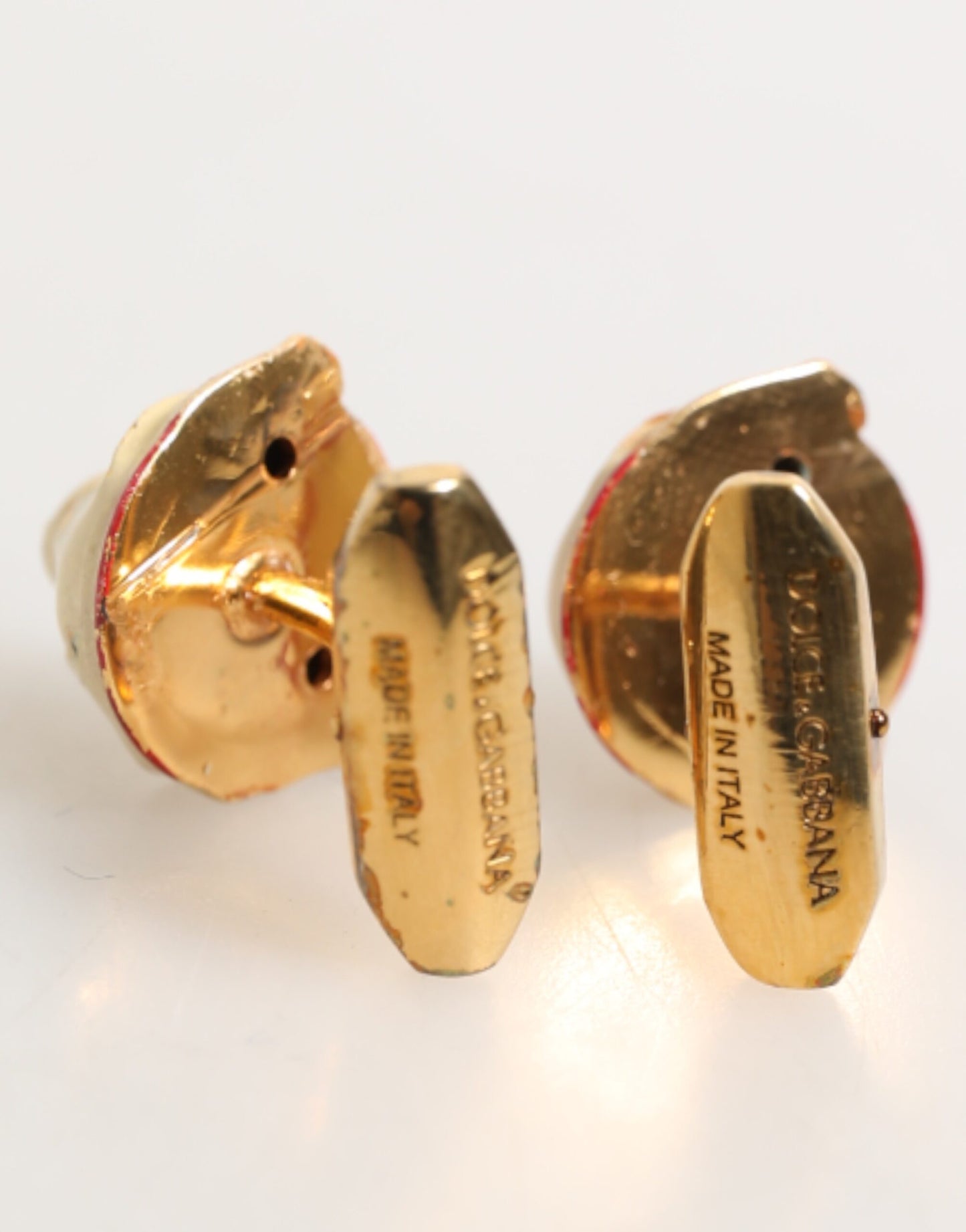 Dolce & Gabbana Manschettenknopf aus Messing in Goldtönen mit Hundewelpen-Motiv für Herren