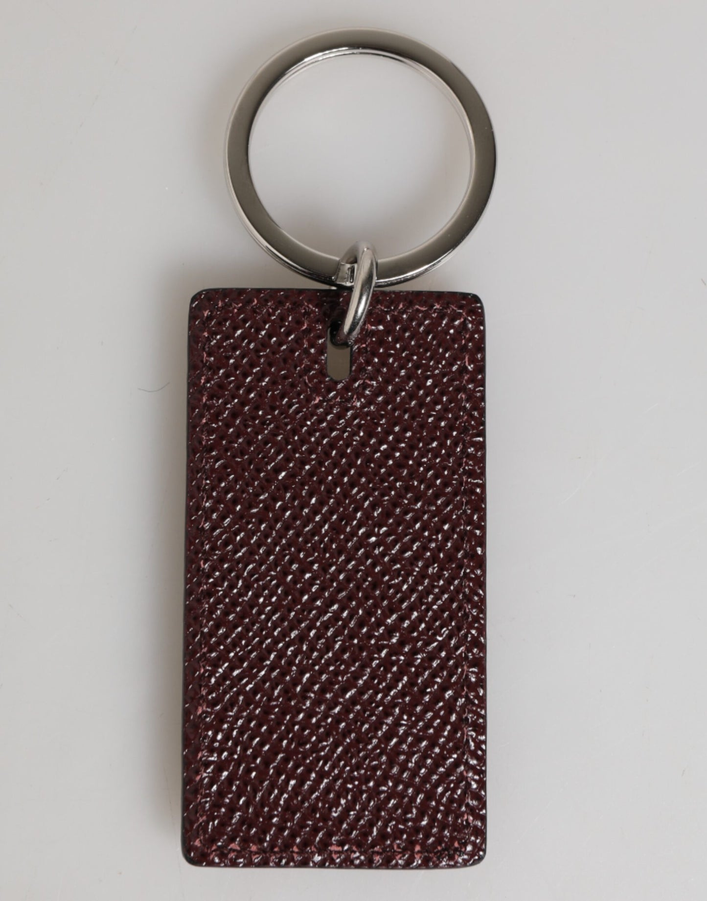 Dolce & Gabbana Dunkelbrauner Leder-Logo-Metallring für Herren