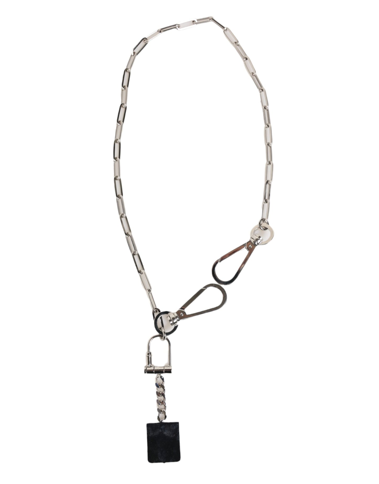 Dolce & Gabbana Silberfarbene Metallkette mit DG-Logo-Anhänger für Herren
