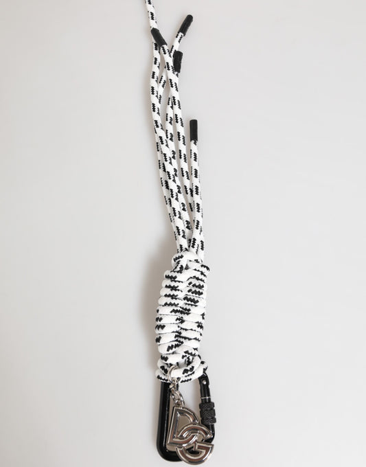 Dolce & Gabbana Mehrfarbiger Schlüsselanhänger mit DG-Logo aus Polyesterband