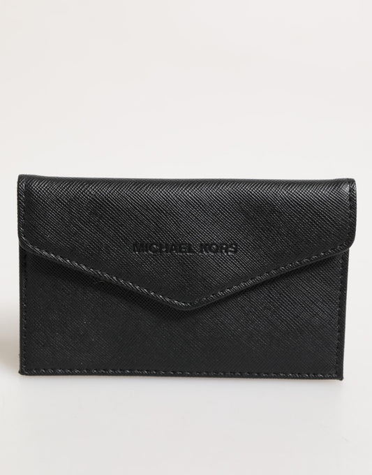 Michael Kors Herren-Accessoire-Geldbörse aus schwarzem Saffiano-Leder mit Umschlaghalter