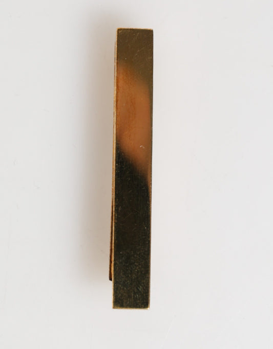 Dolce & Gabbana Gold Tone Brass Logo Branded Men Accessory Tie Clip Bar