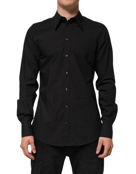 Dolce & Gabbana – Schwarzes MARTINI Slim Fit-Hemd für formelle Herren