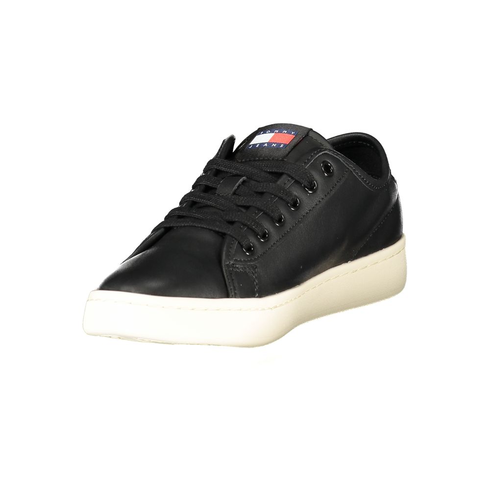 Tommy Hilfiger Damen-Sneaker aus schwarzem Leder