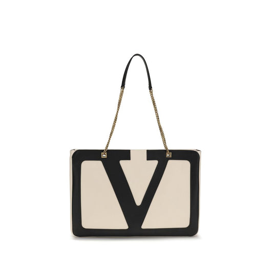 Valentino Garavani Schultertasche aus cremefarbenem Lammleder (Ovis Aries)