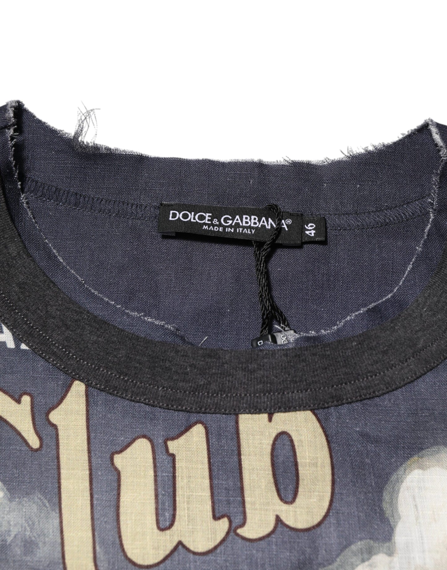 Dolce & Gabbana Palermo Jazz Club Leinen-T-Shirt mit Rundhalsausschnitt für Herren