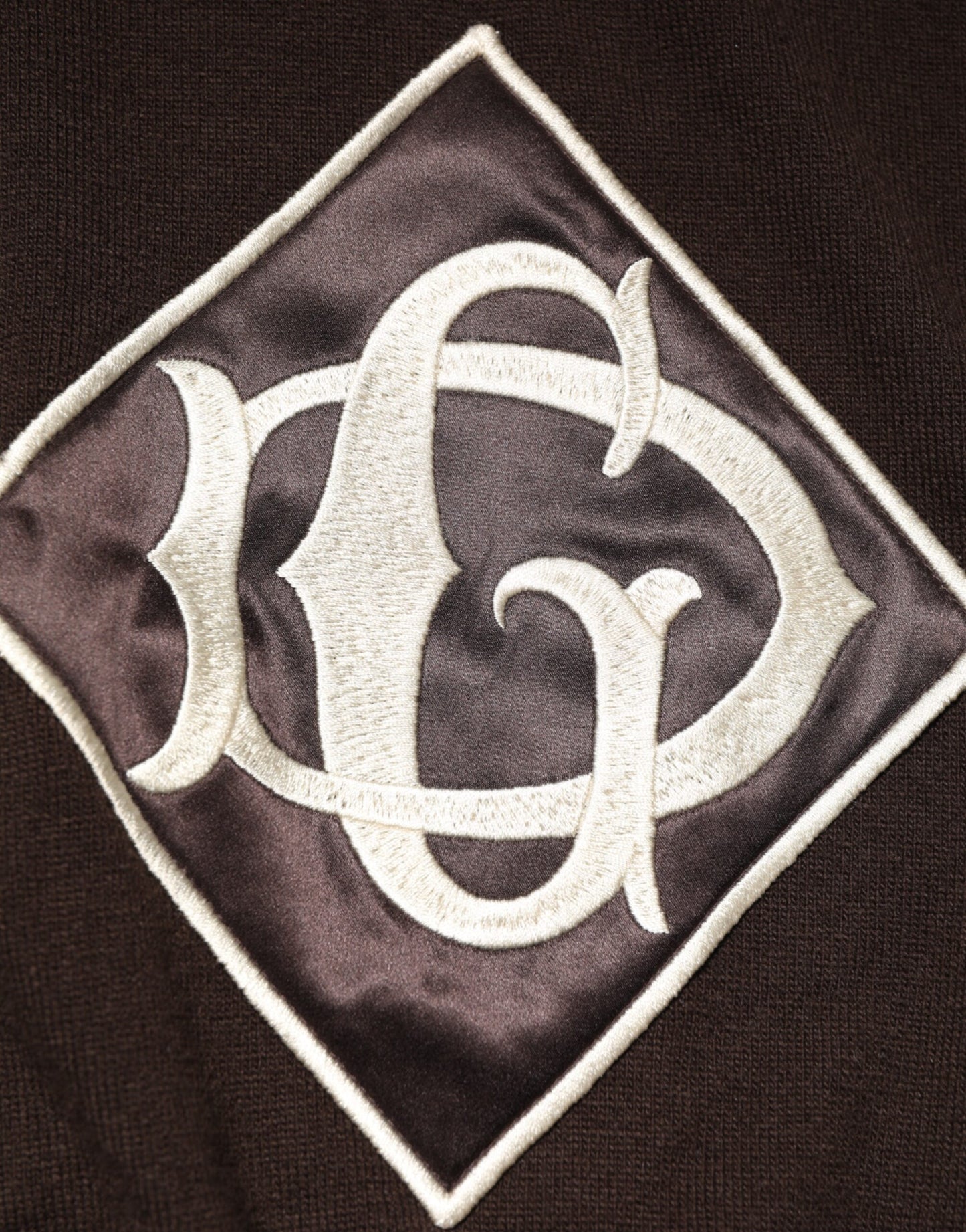 Dolce & Gabbana – Poloshirt aus brauner Wolle mit Logostickerei für Herren