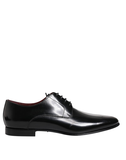 Dolce & Gabbana Herren Derby-Schuhe aus schwarzem Kalbsleder