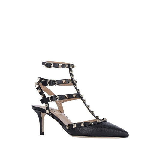 Valentino Garavani – Pumps mit mittelhohem Absatz aus schwarzem Leder