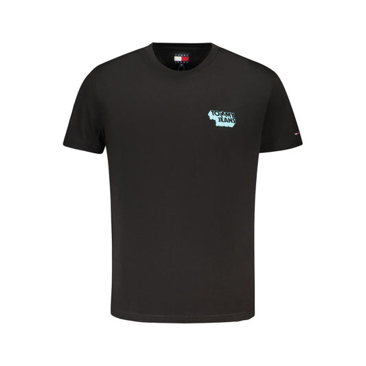 Tommy Hilfiger – Schwarzes Baumwoll-T-Shirt für Herren