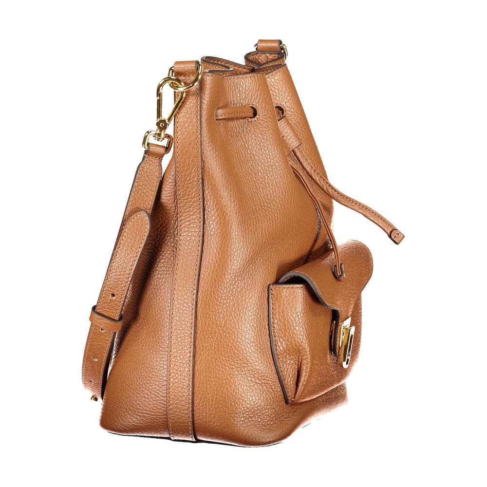 Coccinelle Marrone Leather Women Bucket Bag
