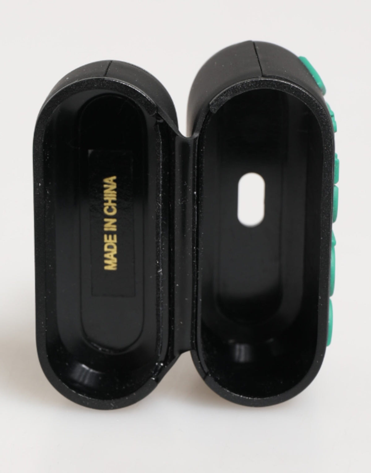 Dolce & Gabbana – Accessoire-Airpods-Hülle aus Gummi mit geprägtem Logo in Schwarz-Mint