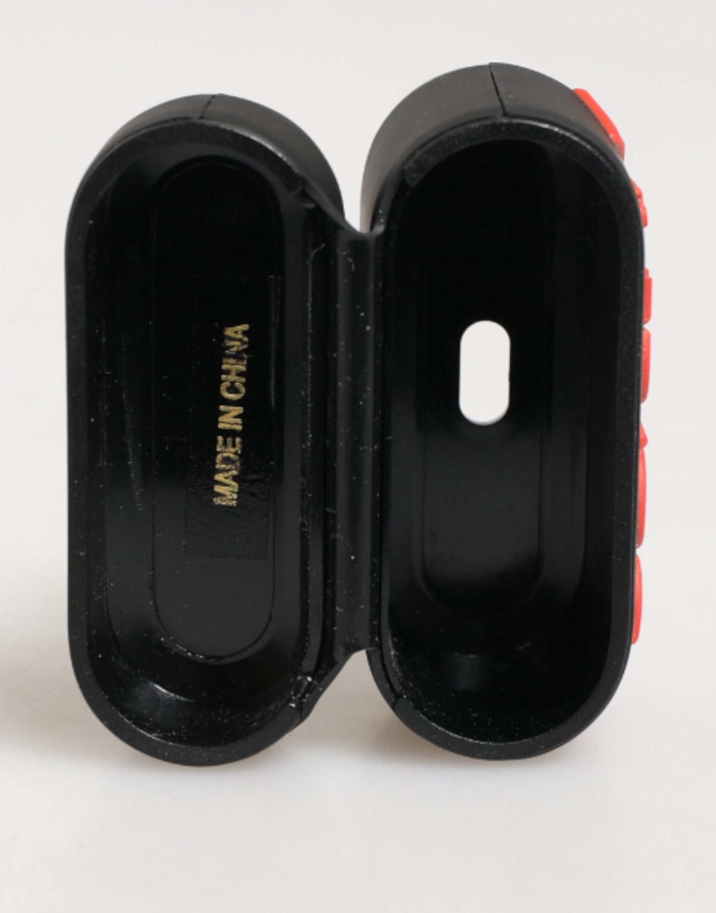 Dolce & Gabbana – Airpods-Etui aus Gummi mit Logoprägung in Schwarz und Orange