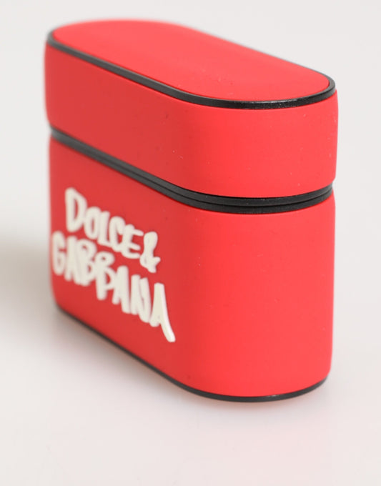 Dolce & Gabbana Rotes PVC-Airpods-Etui mit DG-Logoprägung für Herren
