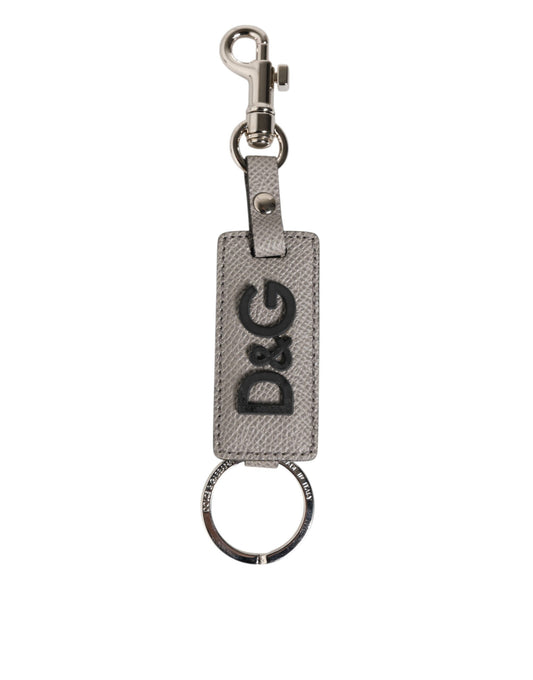 Dolce & Gabbana Schlüsselanhänger mit Logo aus Metall in Grau