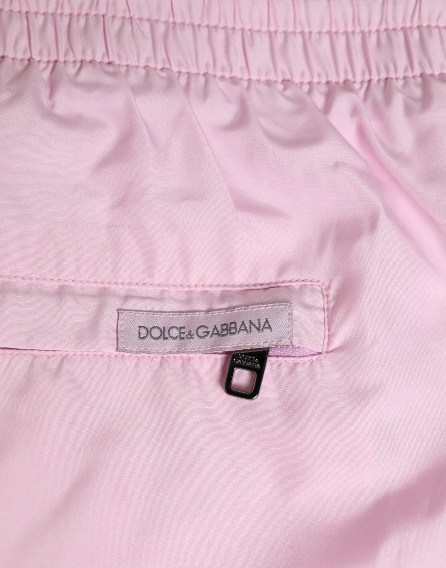 Dolce & Gabbana – Bademode mit seitlichem Logo und Nylonstreifen in Pink für Herren