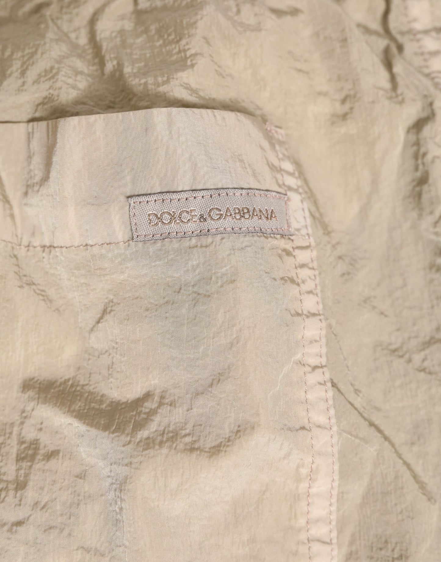 Dolce & Gabbana Beige Nylon Beachwear Herren Boxershorts Bademode
