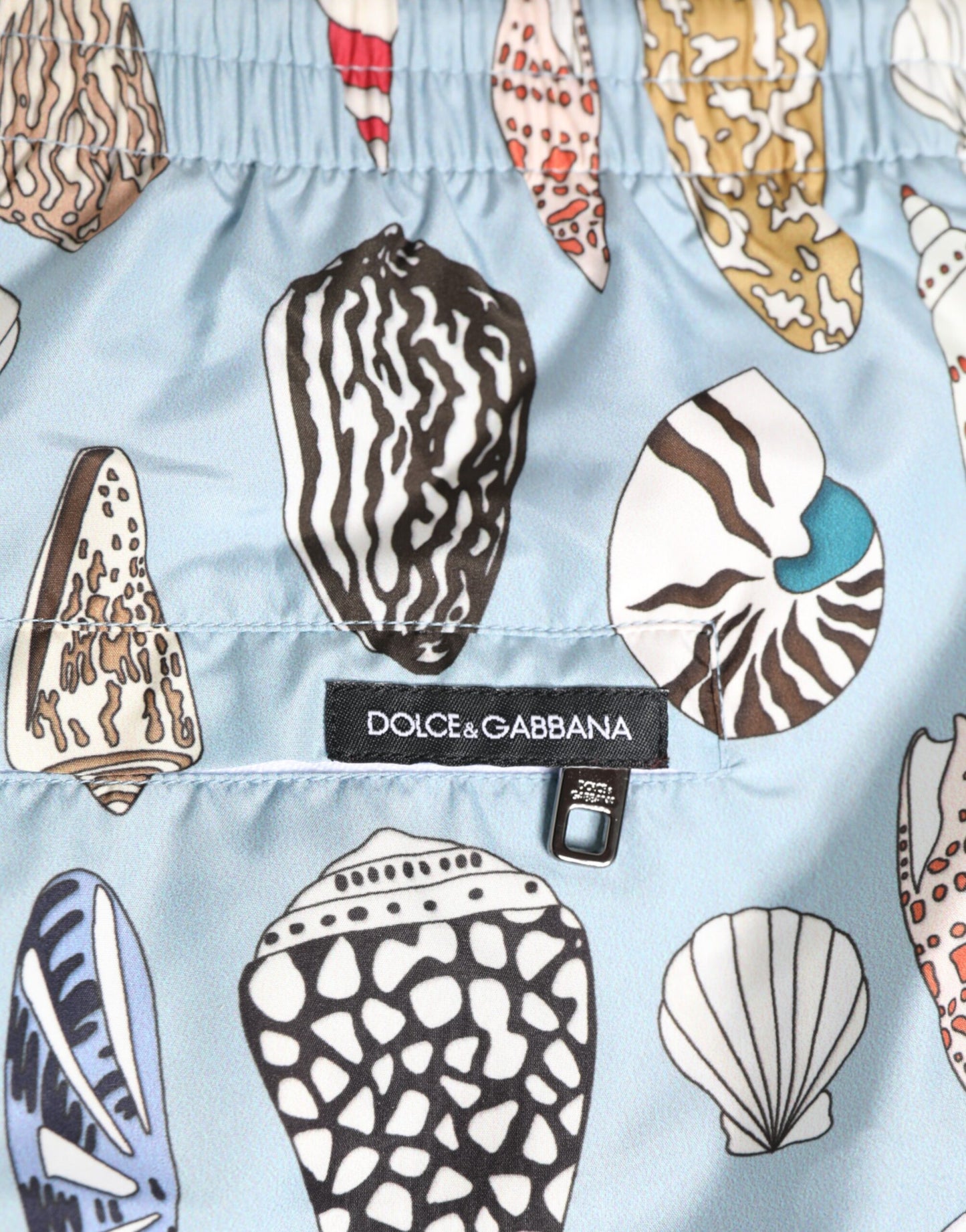 Dolce & Gabbana – Blaue Nylon-Shorts mit Muschelprint für Herren