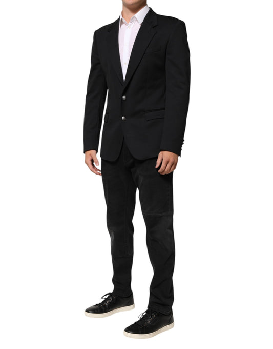 Dolce & Gabbana Dunkelblaue Herrenjacke aus Baumwolle, Mantel, Blazer, Anzug