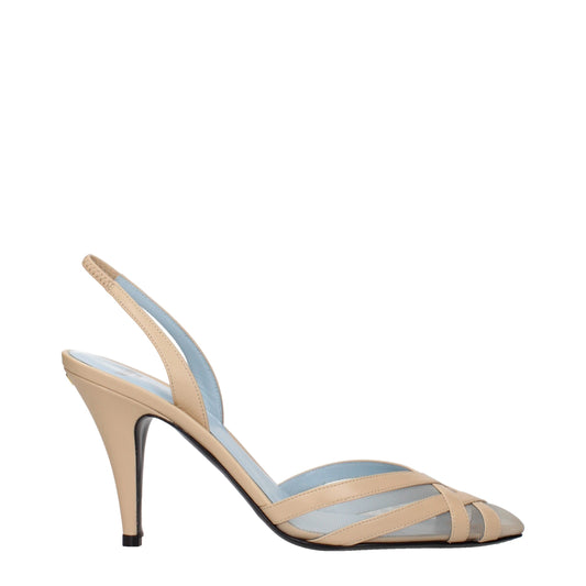 Valentino Garavani Sandalen mit Stiletto-Absatz aus beigem Leder