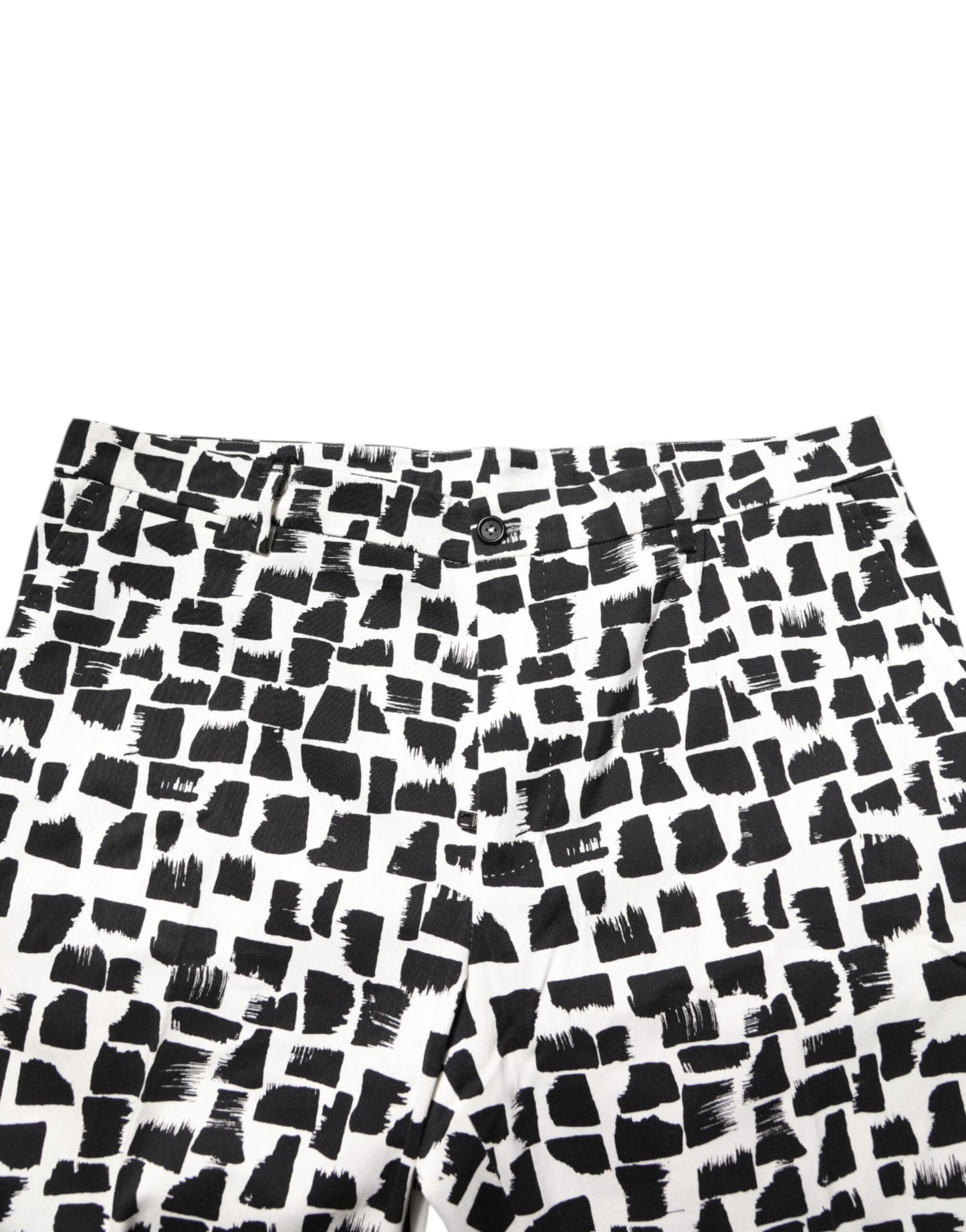 Dolce & Gabbana – Hose aus Baumwollmischung mit abstraktem Print in Schwarz und Weiß