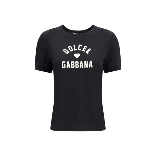 Dolce & Gabbana Schwarzes Baumwoll-T-Shirt