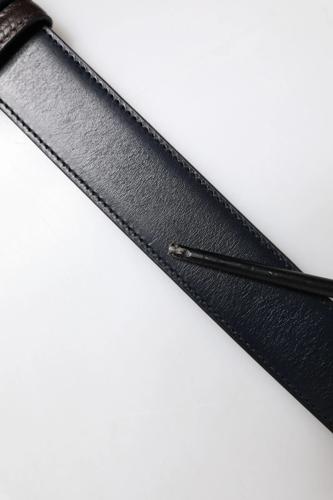 Dolce & Gabbana Wendegürtel aus blaubraunem Leder mit Schnalle