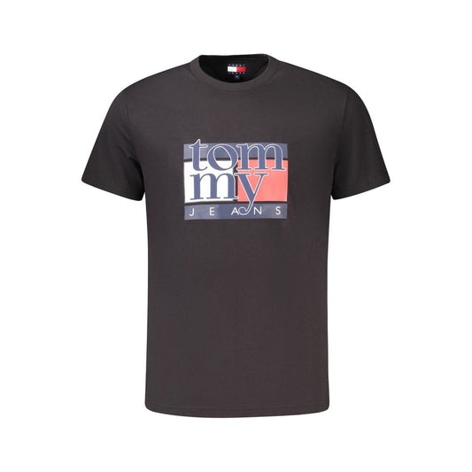 Tommy Hilfiger – Schwarzes Baumwoll-T-Shirt für Herren
