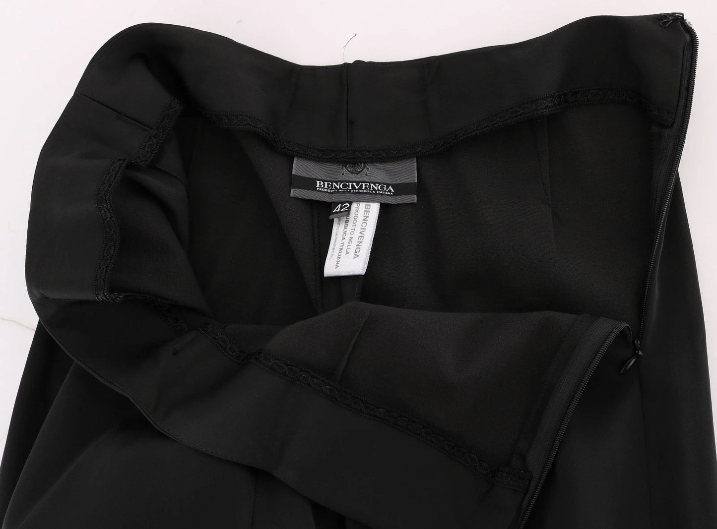 BENCIVENGA Schwarze Stretch-Anzughose mit gerader Passform