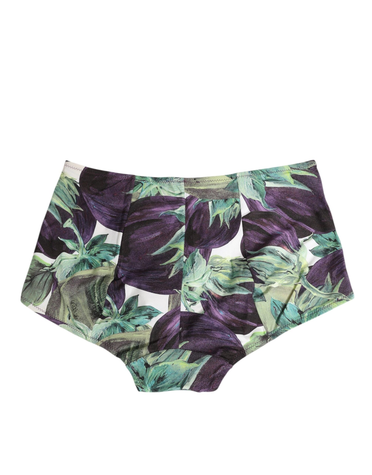 Dolce & Gabbana – Slip mit hoher Taille und Auberginen-Print