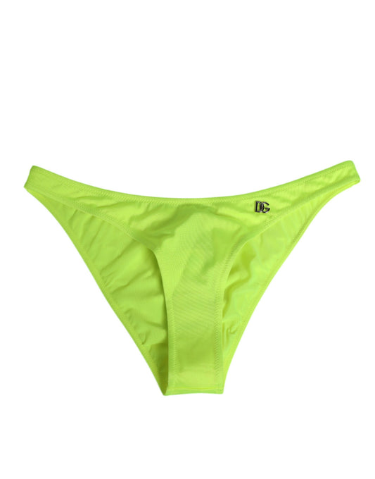 Dolce & Gabbana – Neongrüne Badehose mit DG-Logo Damen Unterwäsche
