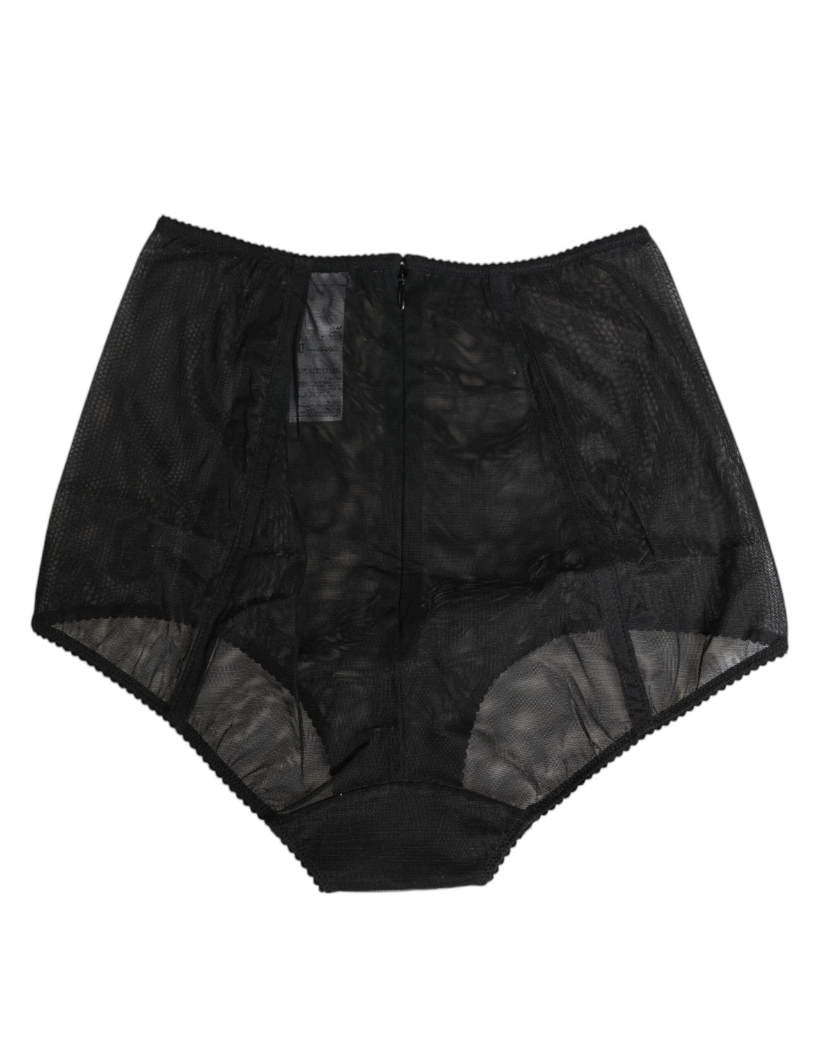Dolce & Gabbana – Transparente Shapewear-Unterwäsche aus schwarzem Netzstoff mit hoher Taille