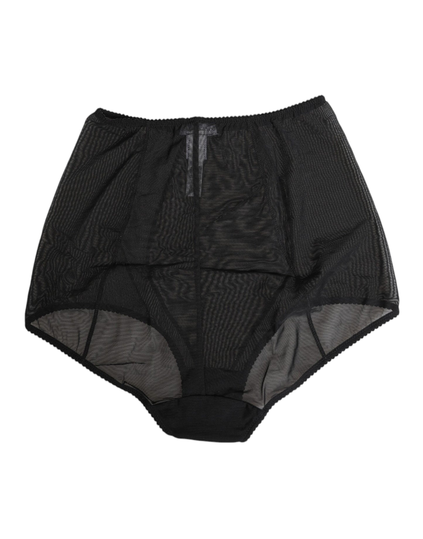 Dolce & Gabbana – Transparente Shapewear-Unterwäsche aus schwarzem Netzstoff mit hoher Taille