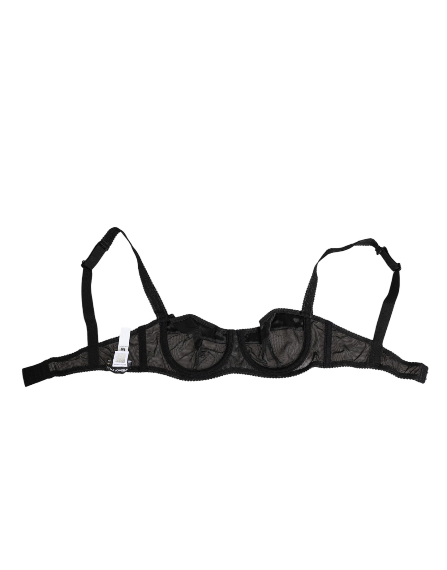Dolce & Gabbana – Bügel-BH aus transparentem Netzstoff in Schwarz