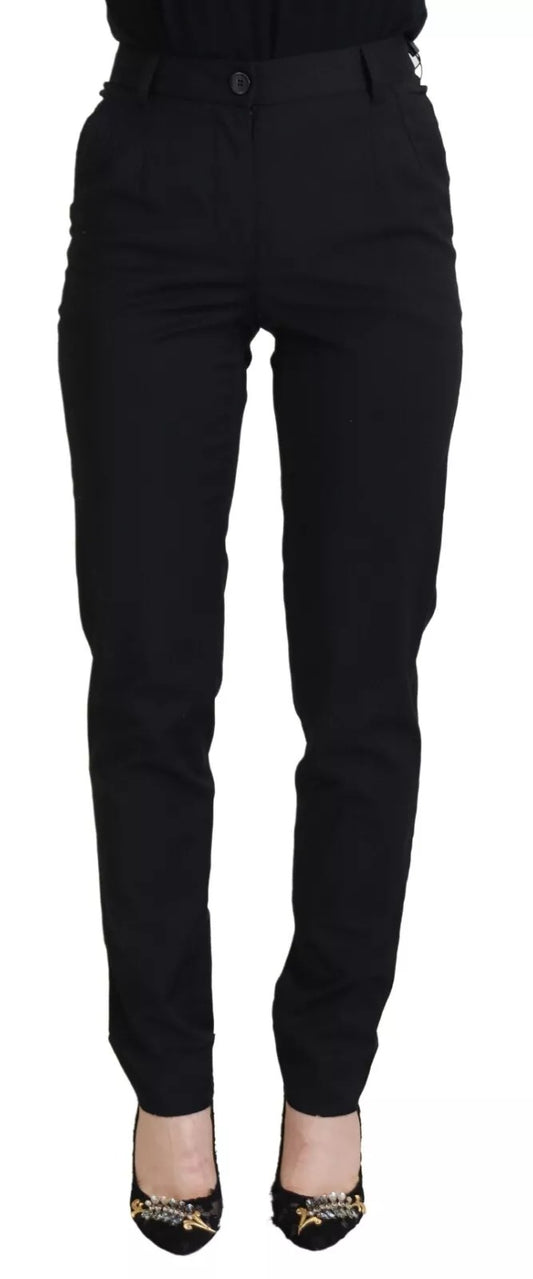 Dolce & Gabbana – Schwarze Skinny-Hose mit hoher Taille, STAFF-Hose