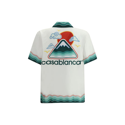 Casablanca White Silk Pattern Shirt