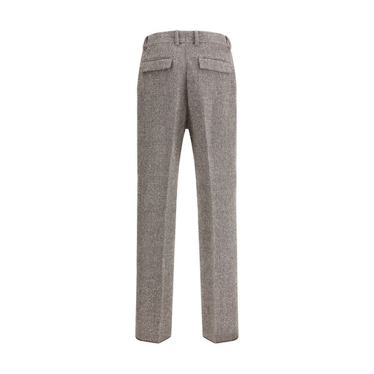 Ferragamo Graue Fleece-Woll-Freizeithose