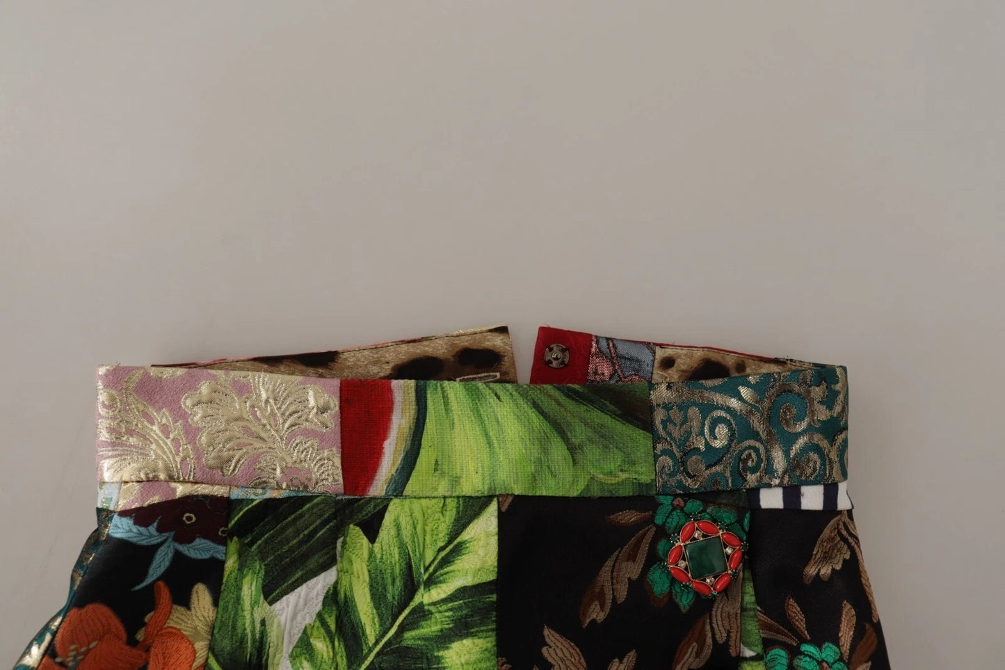 Dolce & Gabbana Mehrfarbiger Patchwork-A-Linien-Polyesterrock