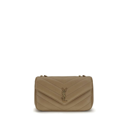 Saint Laurent Schultertasche aus beigefarbenem Kalbsleder (Bos Taurus)