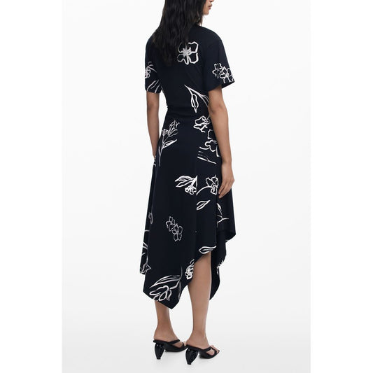 Desigual Schwarzes Baumwollkleid für Damen