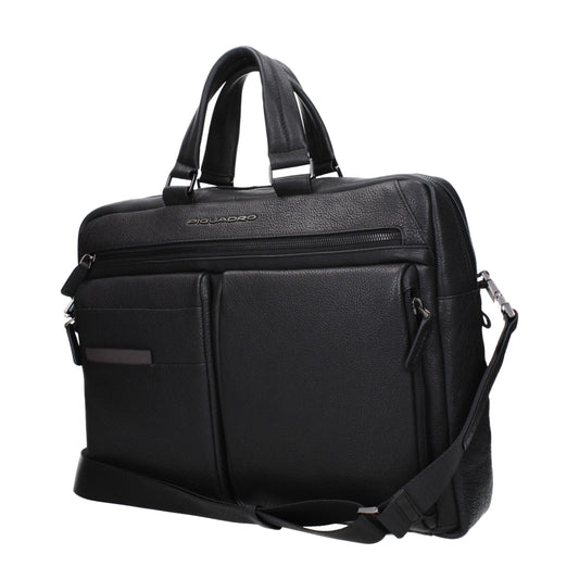Piquadro Schwarze Business- und Laptoptaschen aus Leder