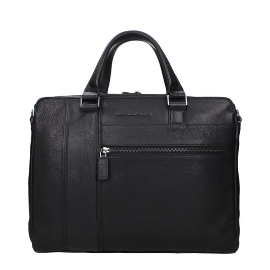 Piquadro Schwarze Business- und Laptoptaschen aus Leder