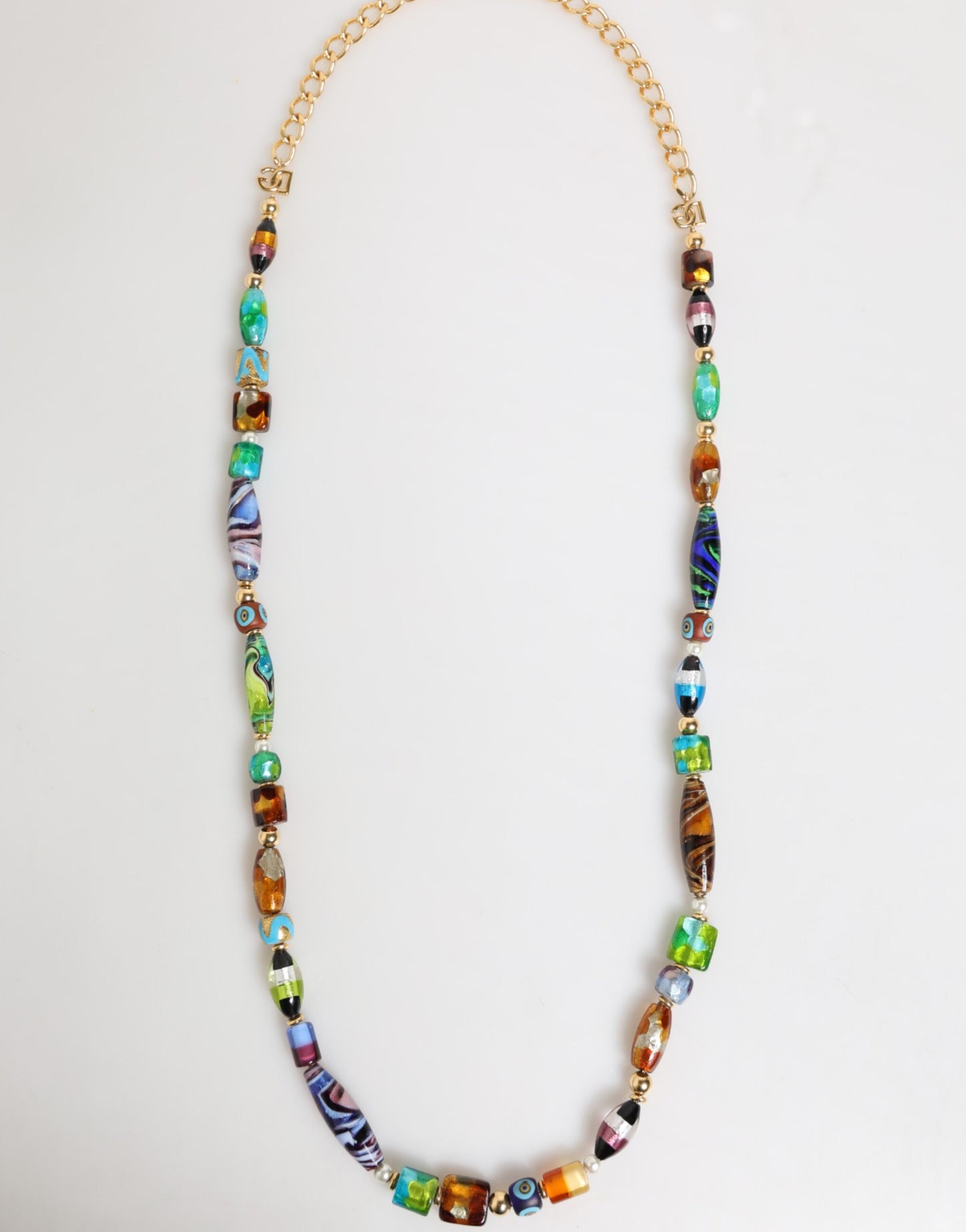 Dolce & Gabbana Halskette mit Perlen aus Muranoglas in Mehrfarbig Messing Damen Schmuck