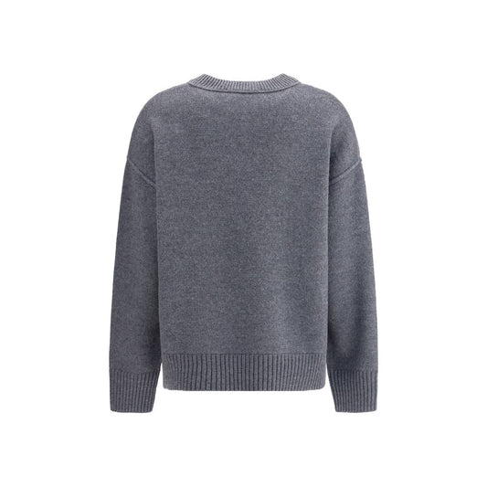 Ami Paris Gray Fleece Wool Sweatshirt