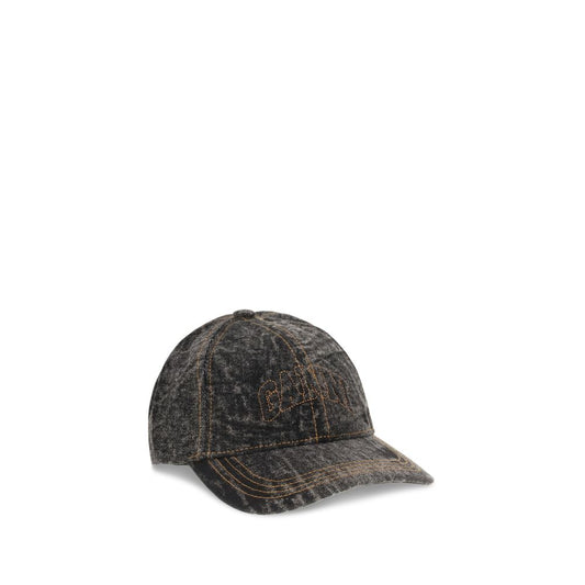 Ganni Gray Cotton Cap (Baseball Hat)