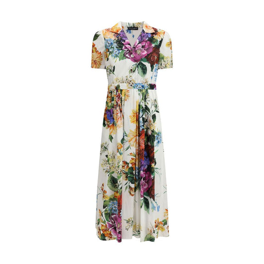 Dolce & Gabbana Chemisier-Kleid mit Blumenstrauß-Print